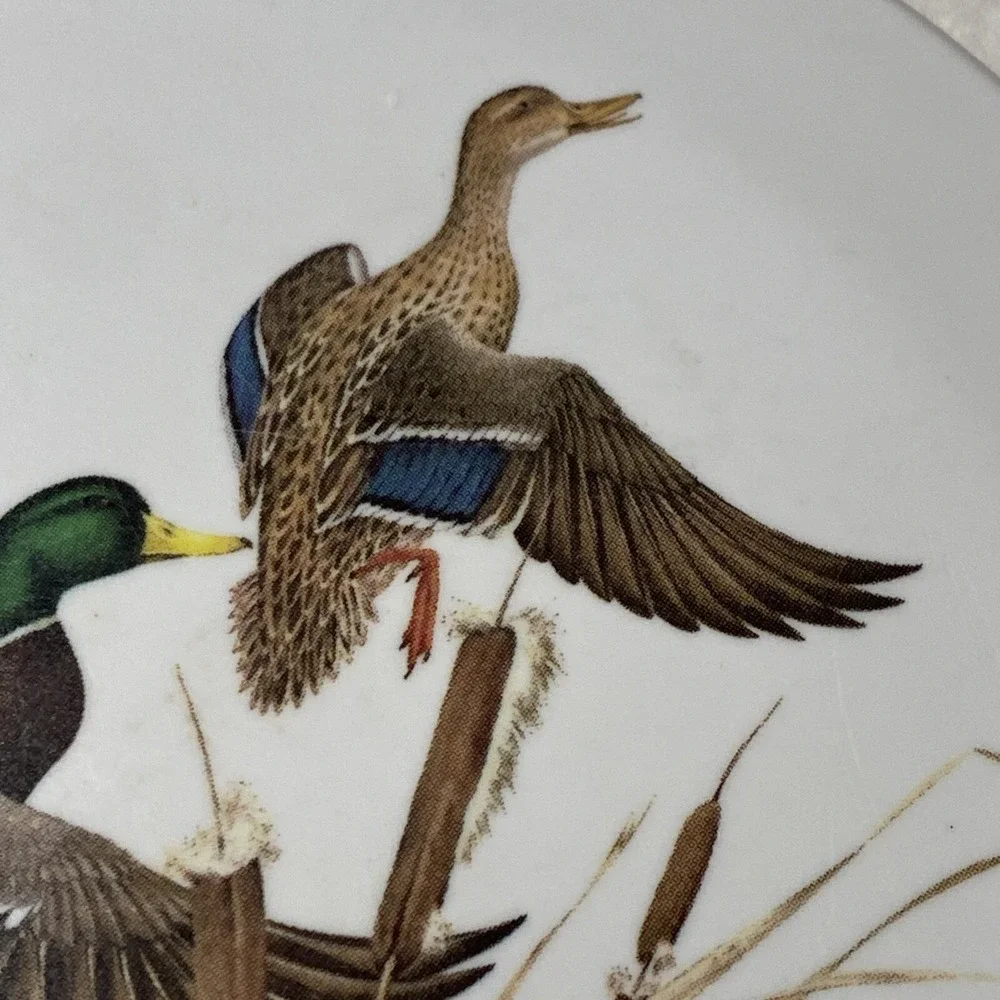 Mebel Round Tray Italy Mallards James‎ Lockhart Melamine MCM Ducks Footed
